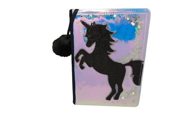 Holographic Pom Pom Unicorn Notebook Diary