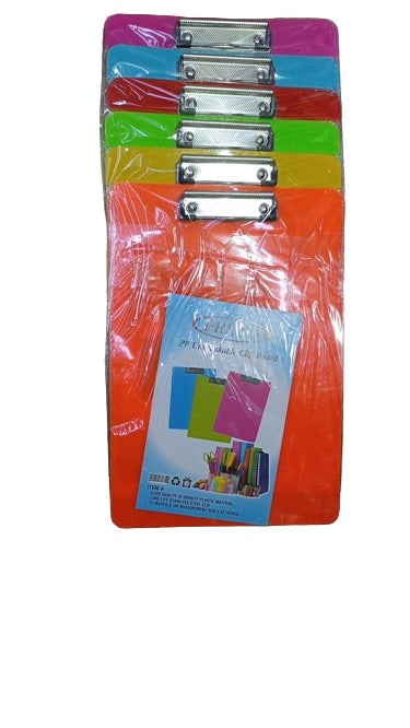 Colourful Plastic Examination Clip Board 6 pcs