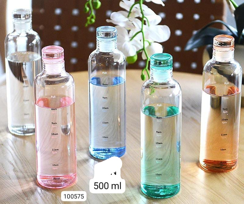 Smart Diamond Glass Colored Travel Water Bottle 500ml Fancy & Stylish Bottles